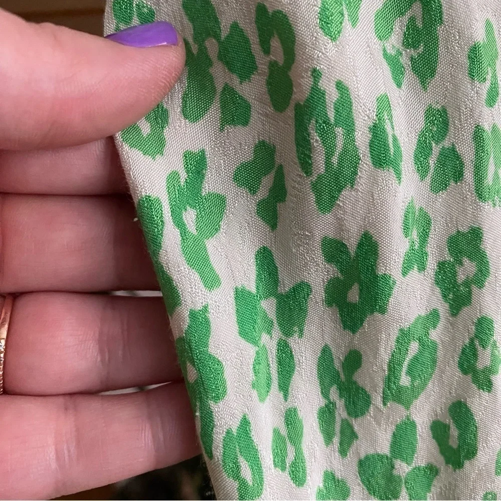 Rixo X Target Green Animal Leopard Print Colorful Ruffle Midi Slip Dres Large - Picture 11 of 15